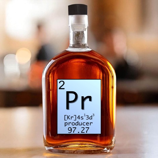 Music Producer Periodic Table Design Whiskey Bottles