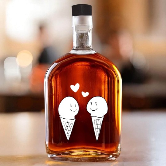 love eat ice cream valentines day sweet Whiskey Bottles