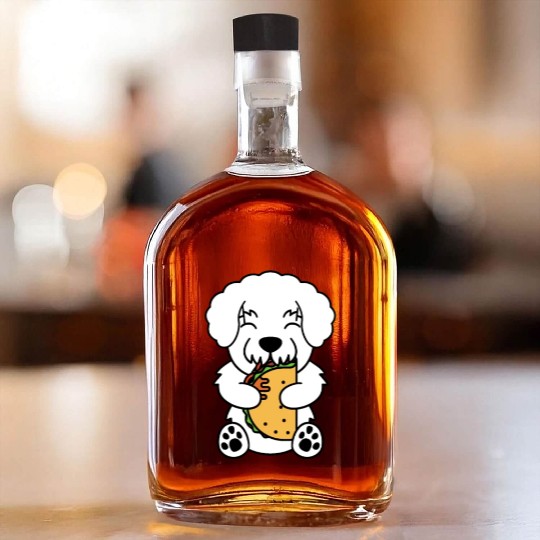 Bichon Frise Taco Lover Whiskey Bottles