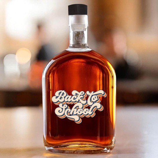 Retro Sunset Back To School 2022 Students Teacher Whiskey Bottles