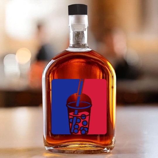 Blue red bubble tea Whiskey Bottles