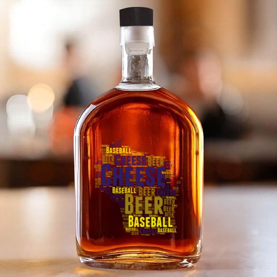 Cheese, Beer, and Baseball Wisconsin Whiskey Bottles