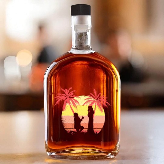 Lesbian Couple Romantic Marriage Propose Summer Whiskey Bottles