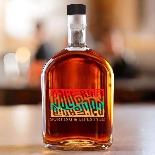 California Surfing and Lifestyle Whiskey Bottles