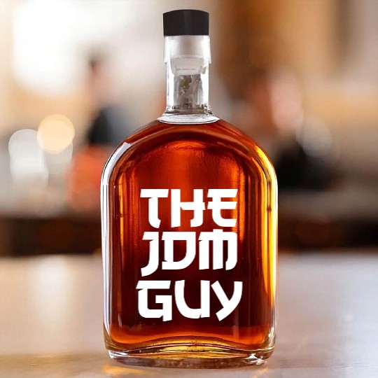 The JDM Guy white text japanese car lover Whiskey Bottles