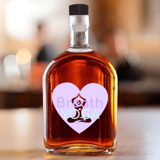 Breath Yoga Relax | Yogi Whiskey Bottles with heart Namaste