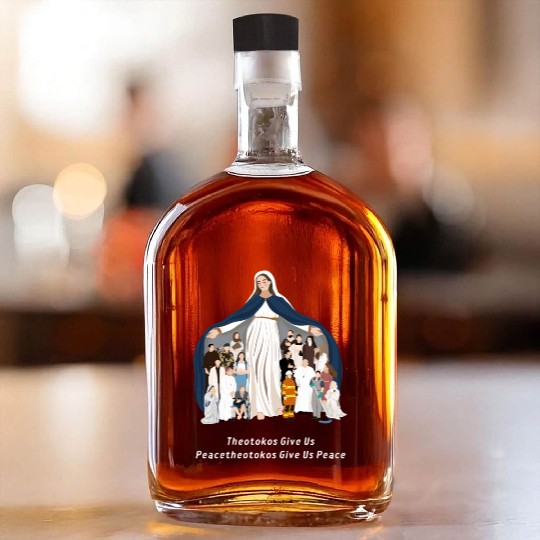 Virgin Mary Rosary Whiskey Bottles