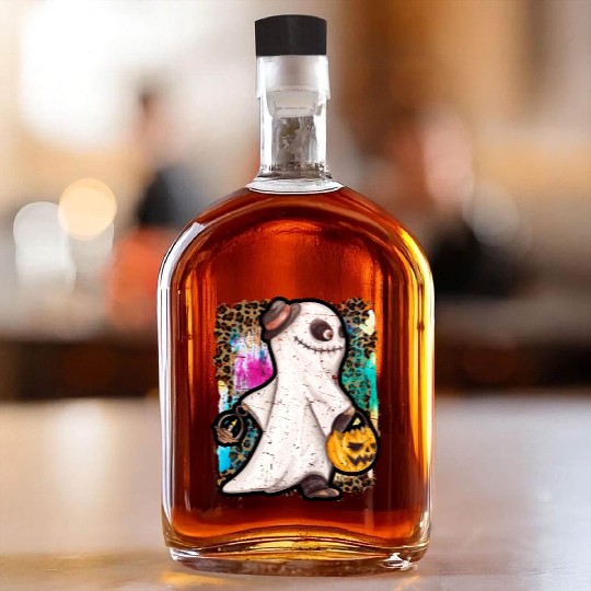 Halloween Zombie Ghost Tie Dye Whiskey Bottles