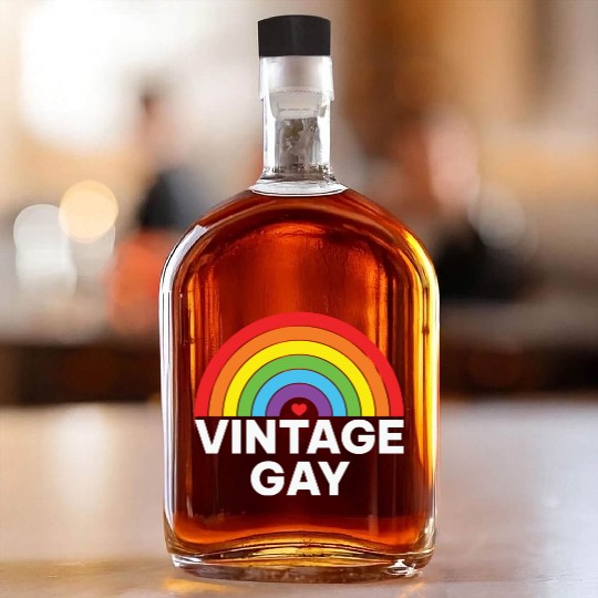 LBGT Flag Gay Pride Human Vintage Rainbow Whiskey Bottles
