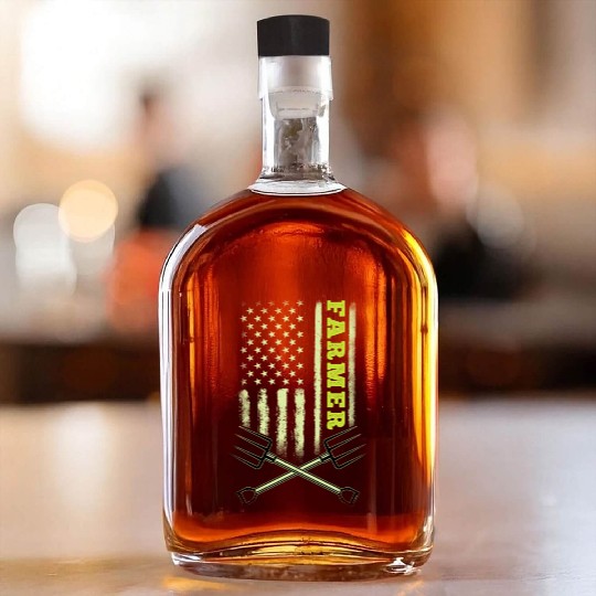 Farmer - American Flag Patriotic Farming Whiskey Bottles