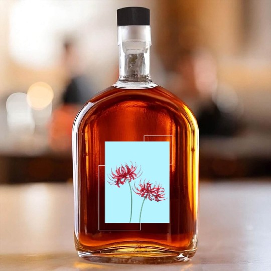 Red Spider Lily Lycoris Recoil Anime Fanart Whiskey Bottles