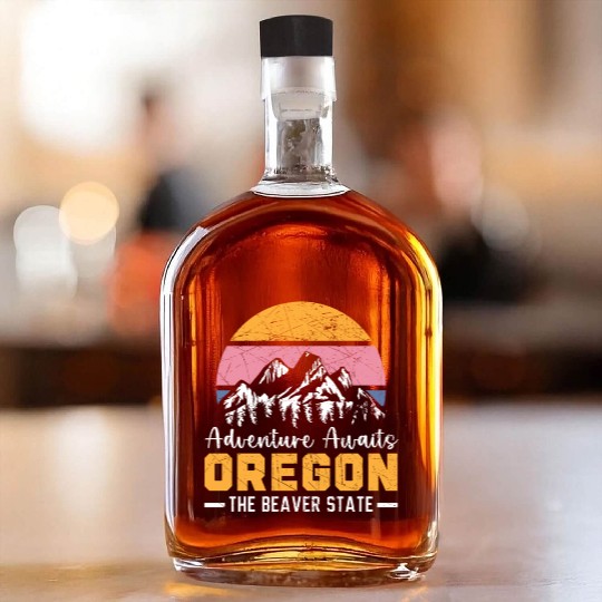 Adventure Awaits Oregon The Beaver State USA Whiskey Bottles