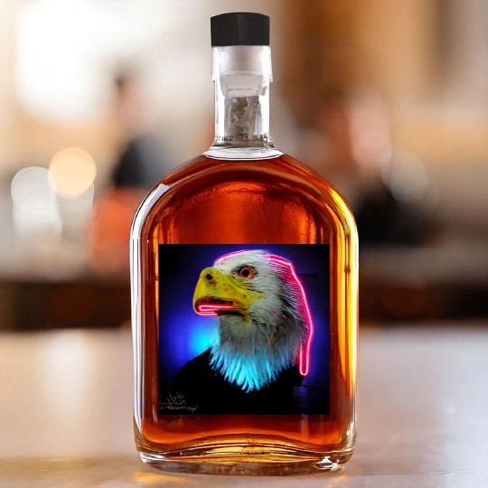 i love america neon bright lightsamerican eagle Whiskey Bottles