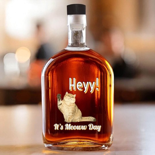 Meow international cat day 2022 Whiskey Bottles