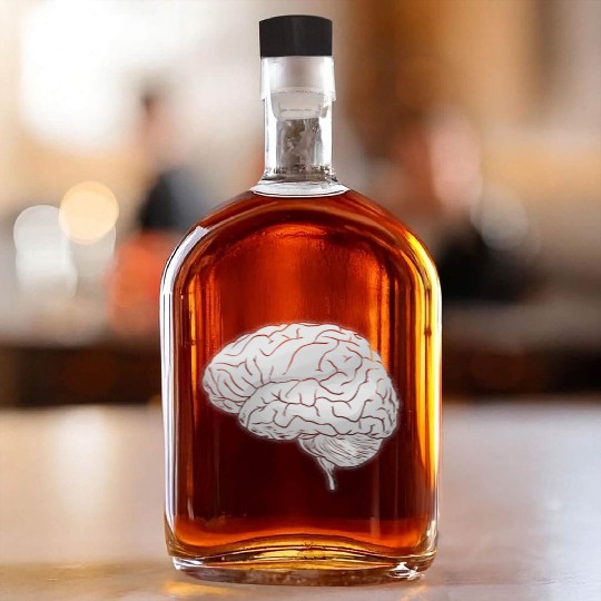 Human Anatomy Brain Whiskey Bottles