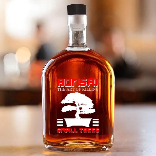 Bonsai Tree Meditation Nature Lover Whiskey Bottles