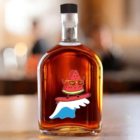 Watermelon Surfing Windsurfer Gift Whiskey Bottles