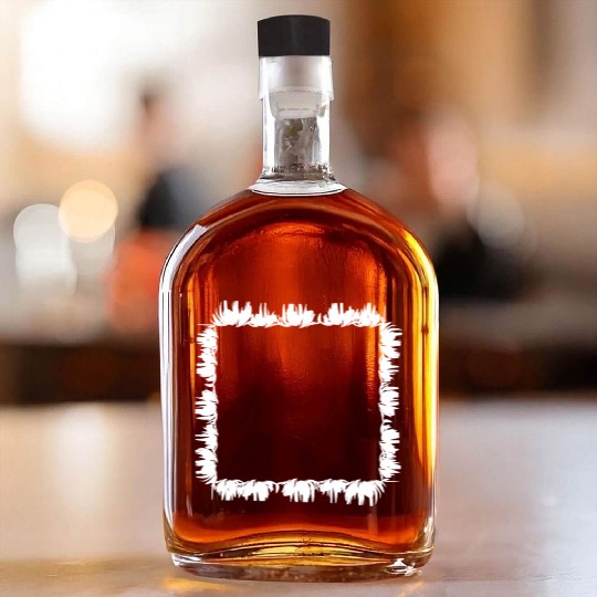 square frame grass Whiskey Bottles