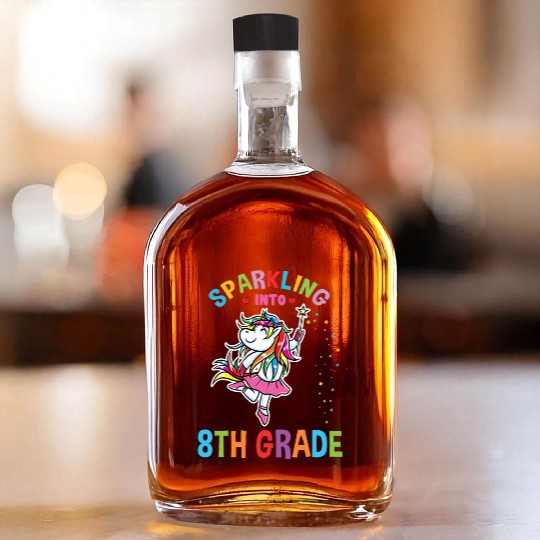Sparkling Into 8th Grade Back To School Whiskey Bottles