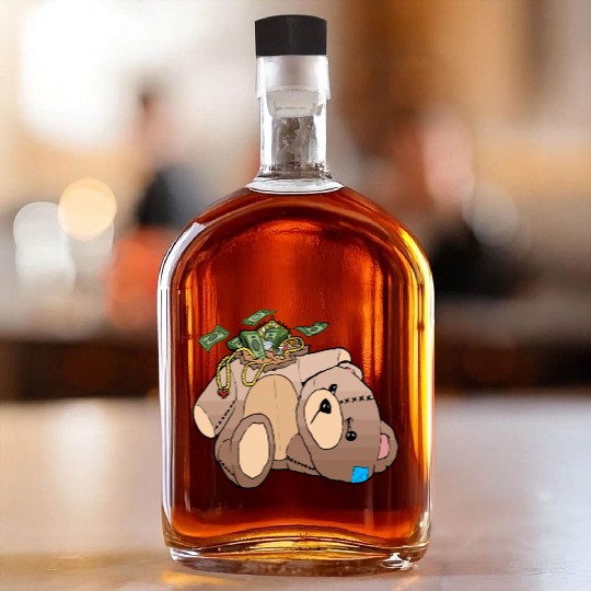 Money Teddy Bear Riches Whiskey Bottles