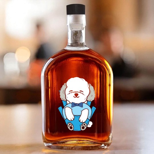 Bichon Frise Dog Lover Dog Breeder Puppy Paw Love Whiskey Bottles
