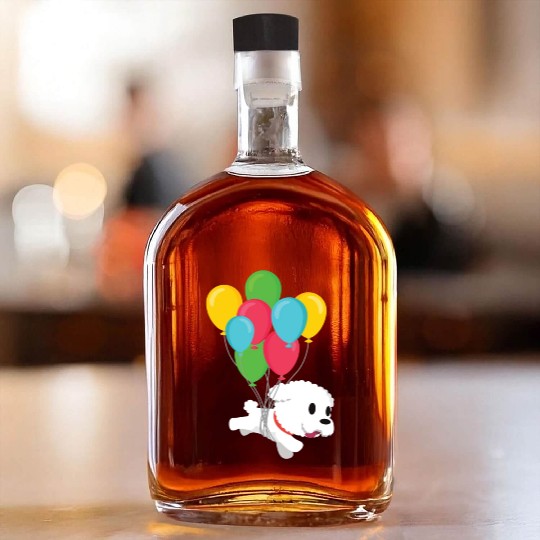 Bichon Frise Dog Lover Dog Breeder Puppy Paw Love Whiskey Bottles