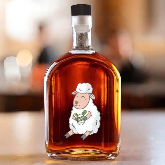 Cute Easter Egg Happy Animal Sheep Gift Whiskey Bottles