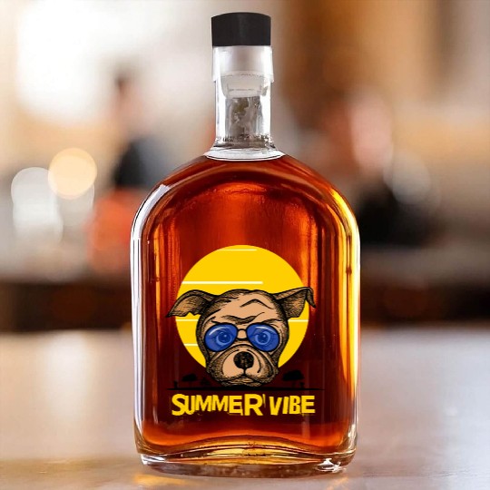 Summer vibes doggy paradise - Dog Lover Whiskey Bottles
