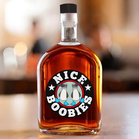 Blue Footed Booby Bird Funny Gift Whiskey Bottles