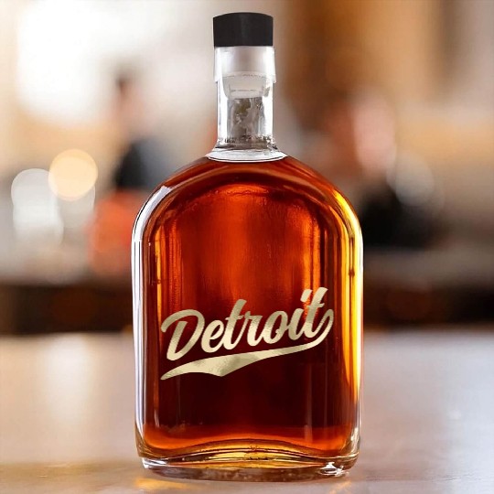 Detroit Michigan Cool Retro 1970S Vintage Whiskey Bottles