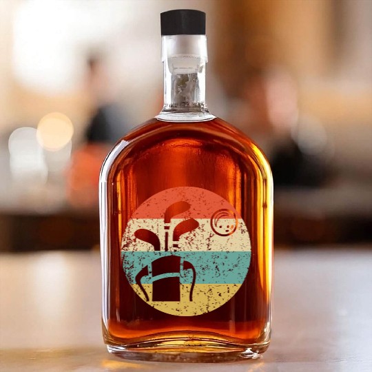 Golf Clubs and Ball Icon Retro Golfing Whiskey Bottles