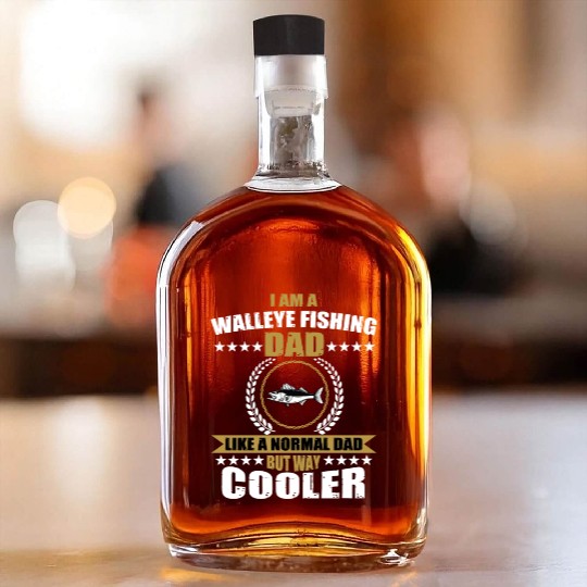 Walleye Fishing Dad For Men Whiskey Bottles