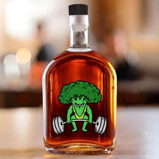 Weightlifting Broccoli For Broccoli Lover Whiskey Bottles