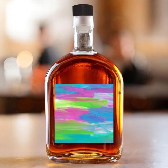Abstract Colorful Painting Whiskey Bottles