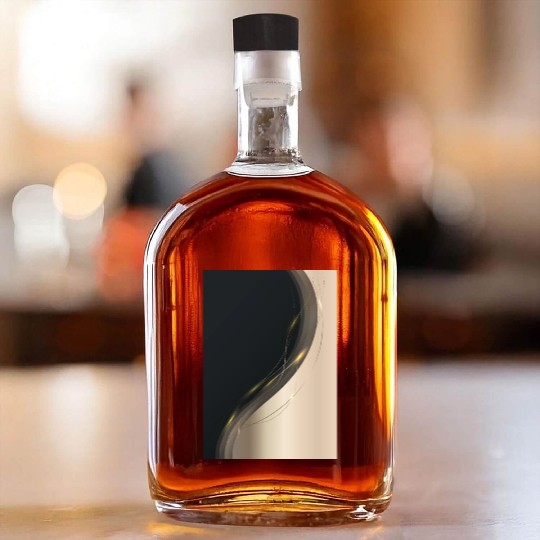Luxury Elegant Black Gold Wave Whiskey Bottles