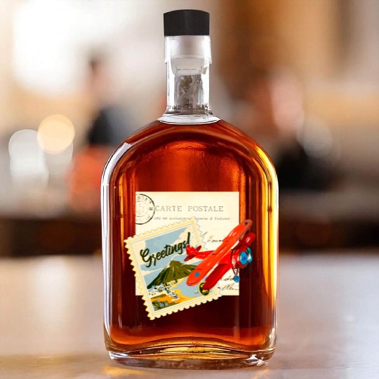 POSTAL CARD 4700x4700 Whiskey Bottles