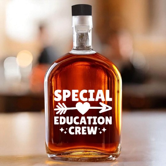 Special Education Crew Teacher Team Whiskey Bottles