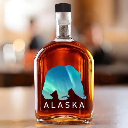 Alaska Gift USA Natur Bär Denali Grizzly Wald Whiskey Bottles