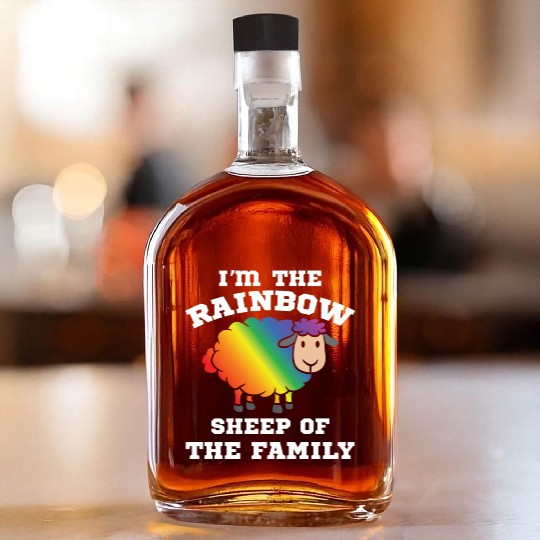 LGBT Gay Pride Lesbian Rainbow Sheep of the Family Whiskey Bottles
