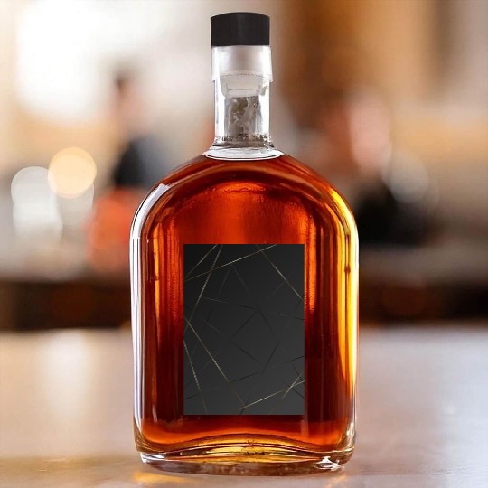 Luxury Black Gold Geometric Polygon Whiskey Bottles