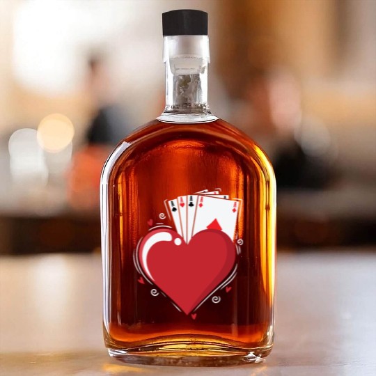 Cards Skat Heart Ace Poker Game Cards Whiskey Bottles