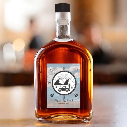 Wanderlust Explore the Wild Adventure Whiskey Bottles