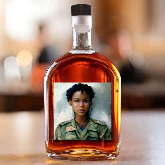 Beautiful US army combat medic painting Whiskey Bottles