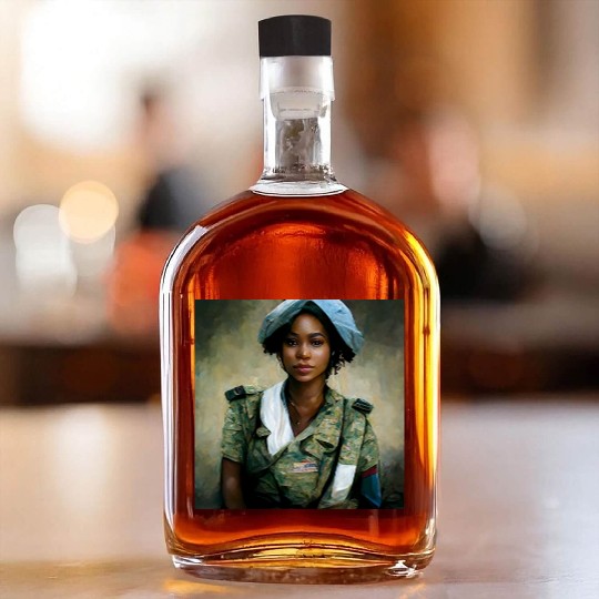 Beautiful US army combat medic painting Whiskey Bottles