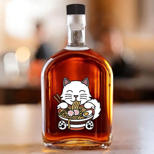 Persian Cat Ramen Noodles Whiskey Bottles
