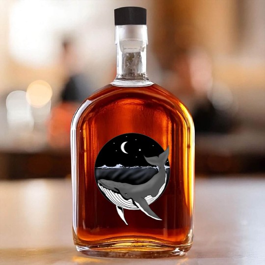 Humpback whale at night Whiskey Bottles