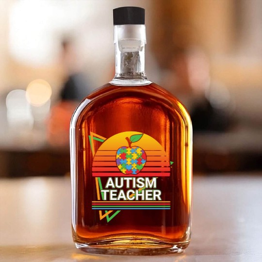 Autism Teacher Retro Whiskey Bottles