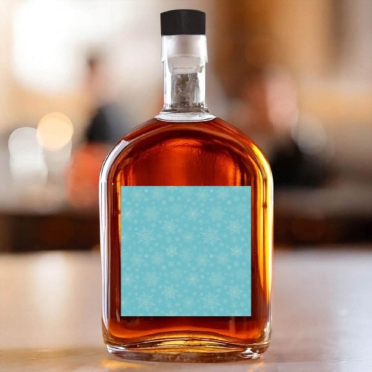 Teal Snowflakes Pattern Whiskey Bottles