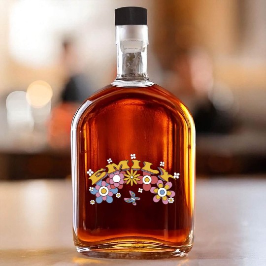 Emily Groovy Flower Tie Dye, Emily Hippie Flower Whiskey Bottles