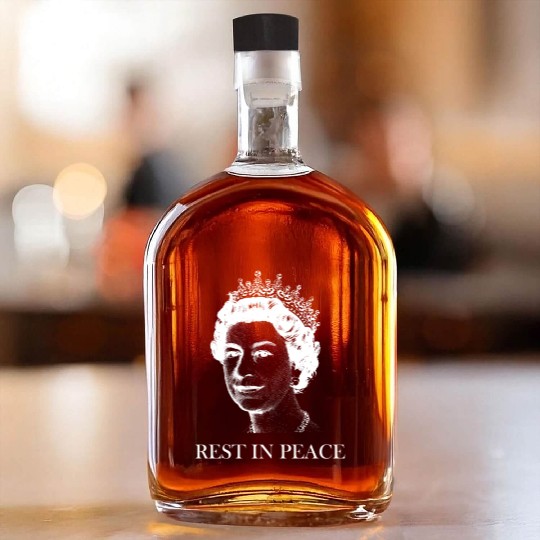 Queen Elizabeth II British Rest in Peace Whiskey Bottles